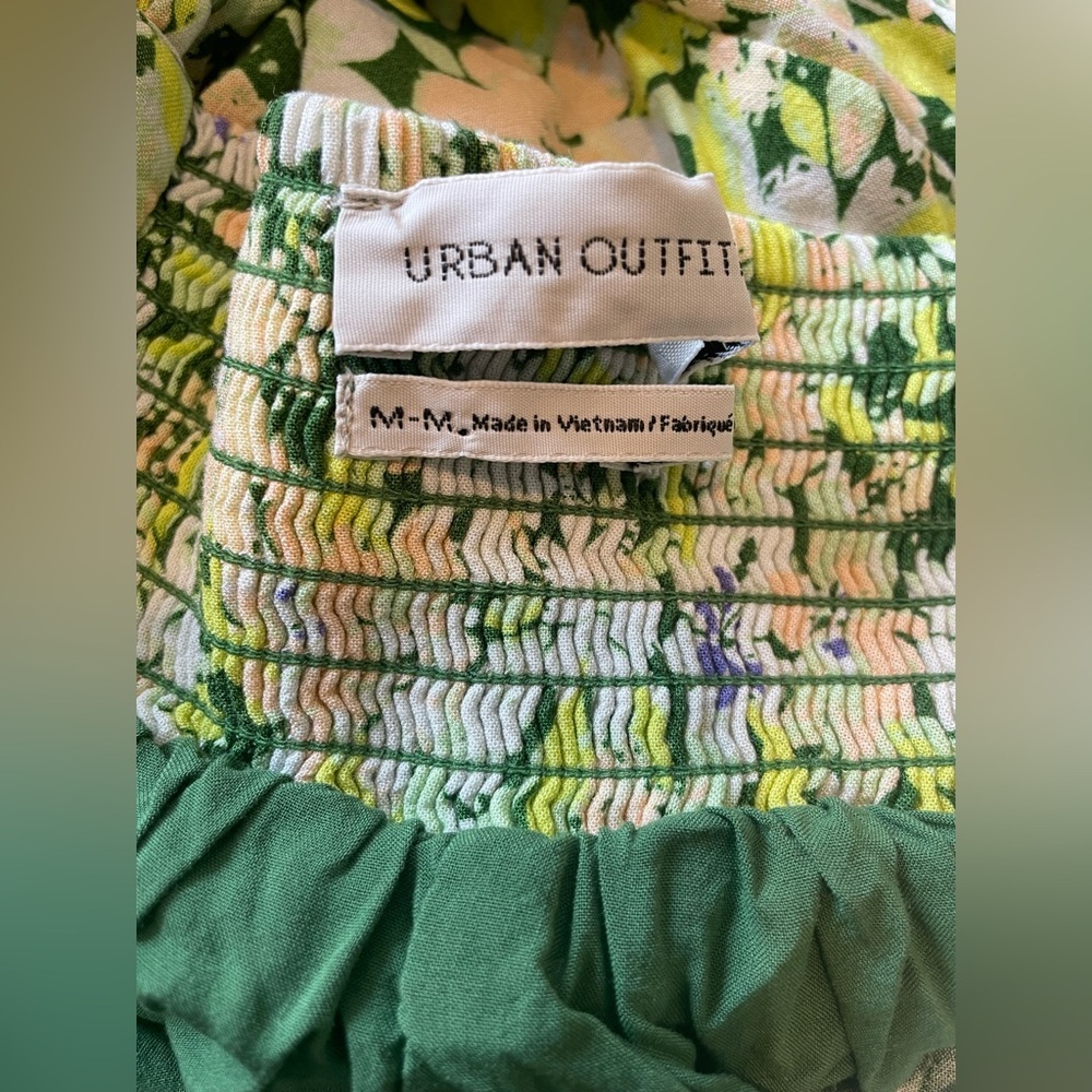 Urban Outfitters UO Dress First Sight Midi Floral Dress Spaghetti Straps Linen - Picture 10 of 11